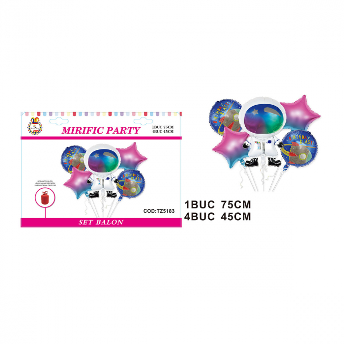 Set aranjament 5 baloane cu tematica astronaut 75 cm TZ5183 [2]