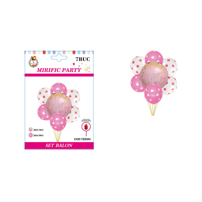 Set aranjament 7 baloane ' It's a Girl ' 45 cm TZ5203 [2]
