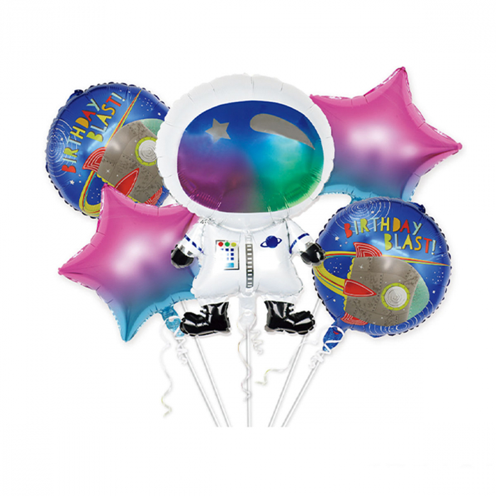 Set aranjament 5 baloane cu tematica astronaut 75 cm TZ5183 [1]