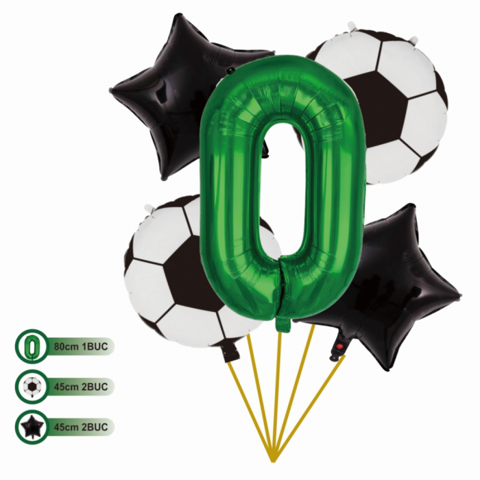 Set aranjament 5 baloane folie si latex cu tematica Fotbal 80 cm TZ5378 [2]