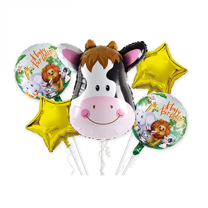 Set aranjament 5 baloane folie figurina cap vacuta 50 cm TZ5177 [1]