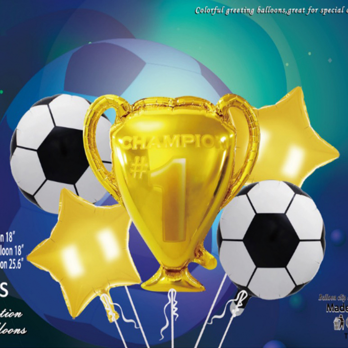 Set aranjament 5 baloane folie ' Cupa Fotbal ' 63 cm LY-2439-11 [2]