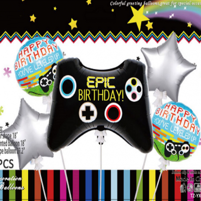 Set aranjament 5 baloane, Jocuri video ' Epic Birthday ' 69 cm LY-2439-12 [2]