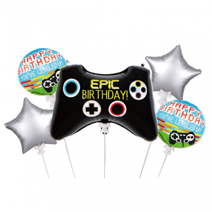 Set aranjament 5 baloane, Jocuri video ' Epic Birthday ' 69 cm LY-2439-12 [1]