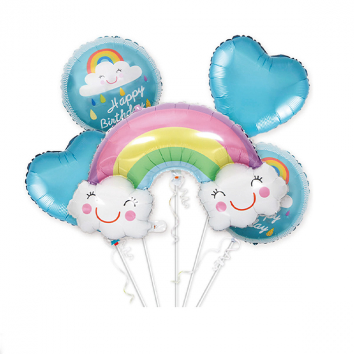 Set aranjament 5 baloane folie figurina curcubeu 85 cm TZ5192 [1]
