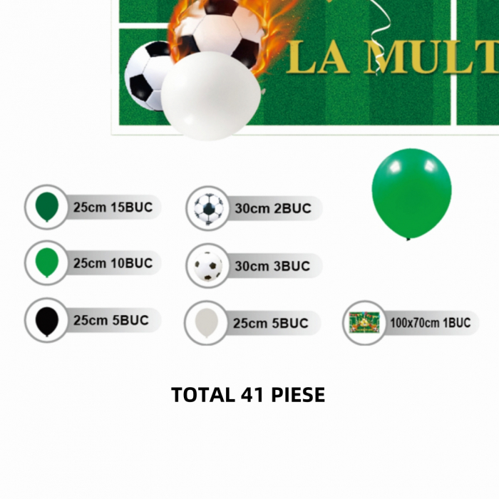 Set aranjament tematica Fotbal cu 40 baloane si banner 100 x 70 cm TZ5362 [2]