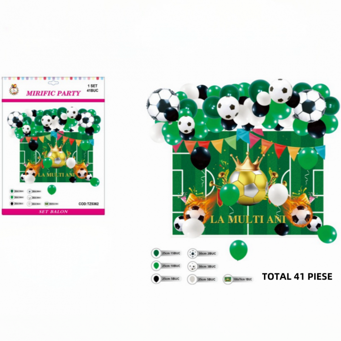 Set aranjament tematica Fotbal cu 40 baloane si banner 100 x 70 cm TZ5362 [3]