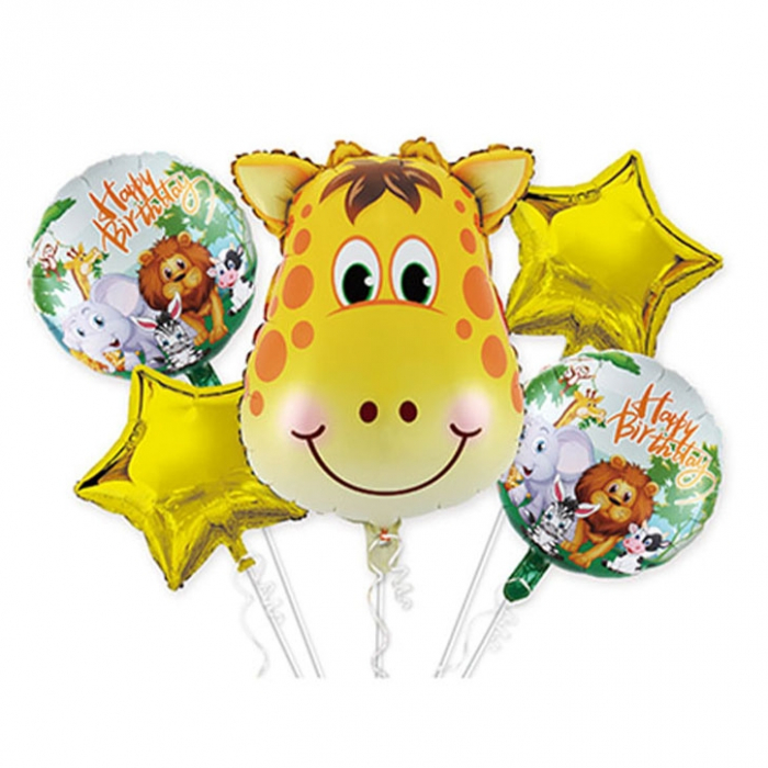 Set aranjament 5 baloane folie tematica jungla - girafa 50 cm TZ5179 [1]