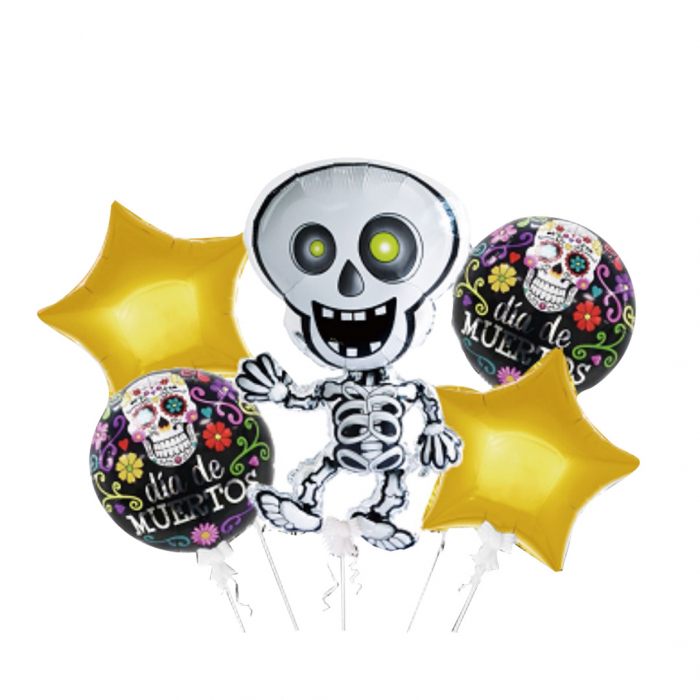 Set aranjament 5 baloane pentru Halloween ' Schelet haios ' 81 cm LY-2439-13 [1]