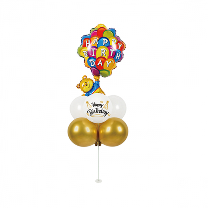 Set aranjament 7 baloane figurina ursulet ' Happy Birthday ' 78 cm TZ5290 [1]