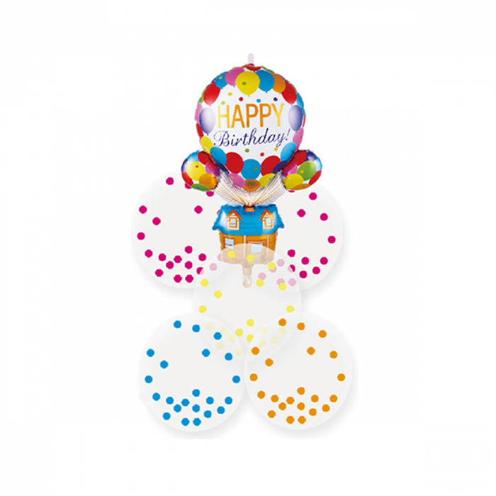 Set aranjament 6 baloane figurina casa ' Happy Birthday ' 61 x 92 cm TZ5221 [1]