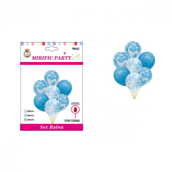 Set aranjament 7 baloane latex cu confetti 30 cm TZ5263 [2]