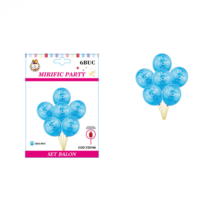 Set aranjament 6 baloane latex ' It's a boy ' 30 cm TZ5196 [2]