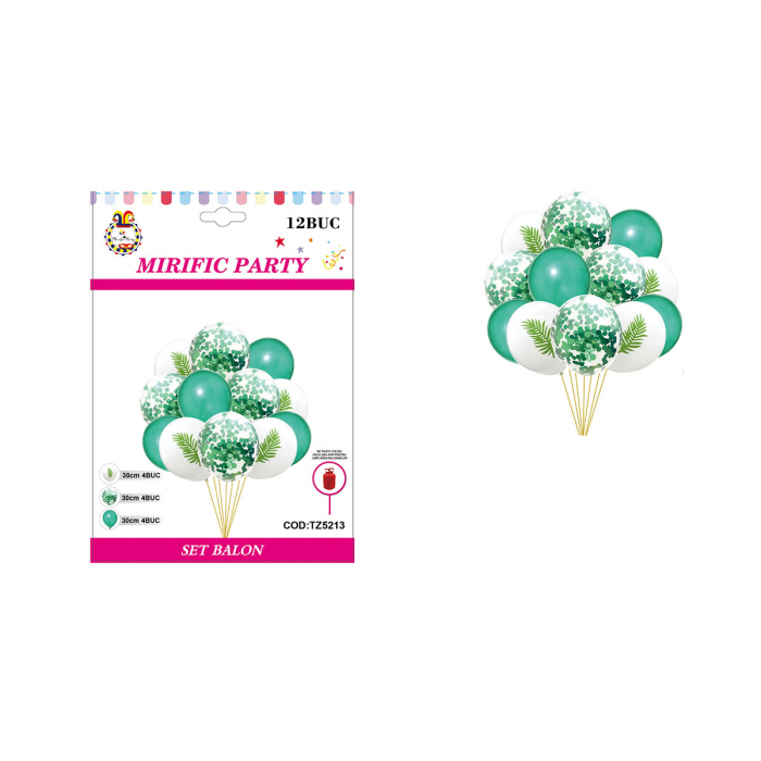 Set aranjament 12 baloane latex cu confetti 30 cm TZ5213 [2]