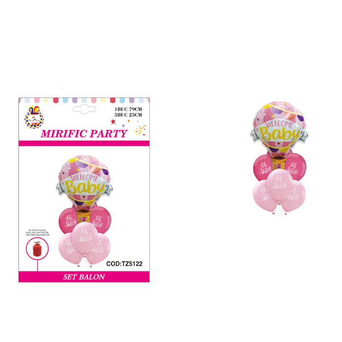 Set aranjament 6 baloane din latex ' Welcome baby ' 79 cm TZ5122 [2]