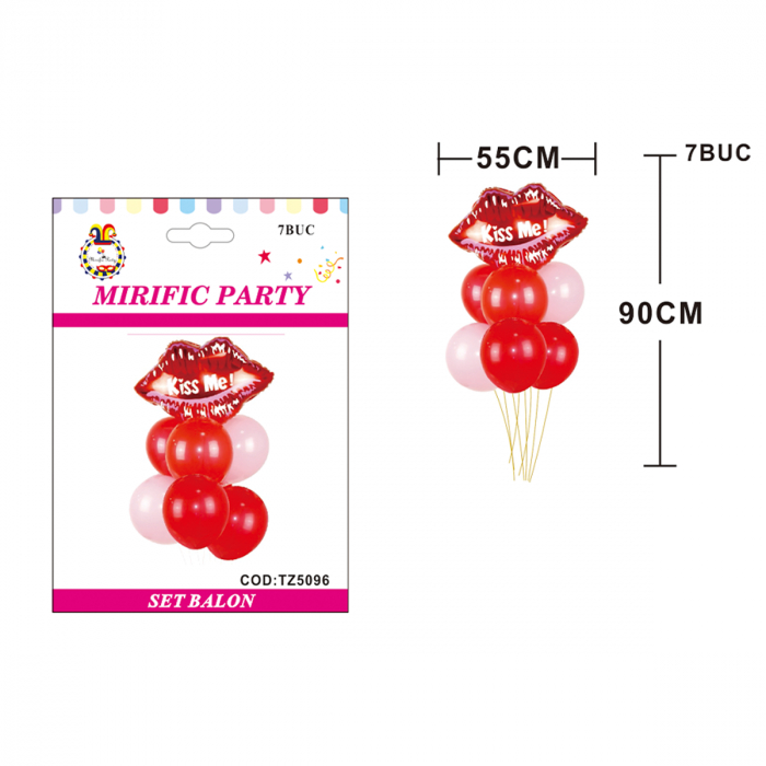 Set aranjament 7 baloane din latex ' Kiss me ' 55 x 90 cm TZ5096 [2]