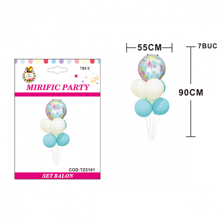 Set aranjament 7 baloane din latex figurina ' Unicorn ' 55 x 90 cm TZ5101 [2]