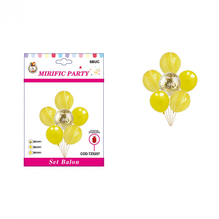 Set aranjament 6 baloane latex cu confetti 30 cm TZ5257 [2]