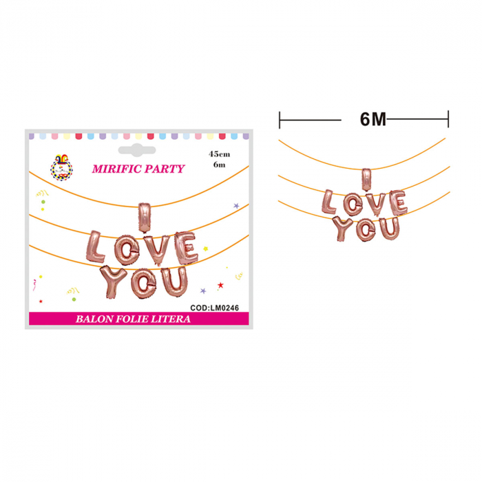 Set aranjament 8 baloane din folie ' I love you ' 6 m x 45 cm LM0246 [2]