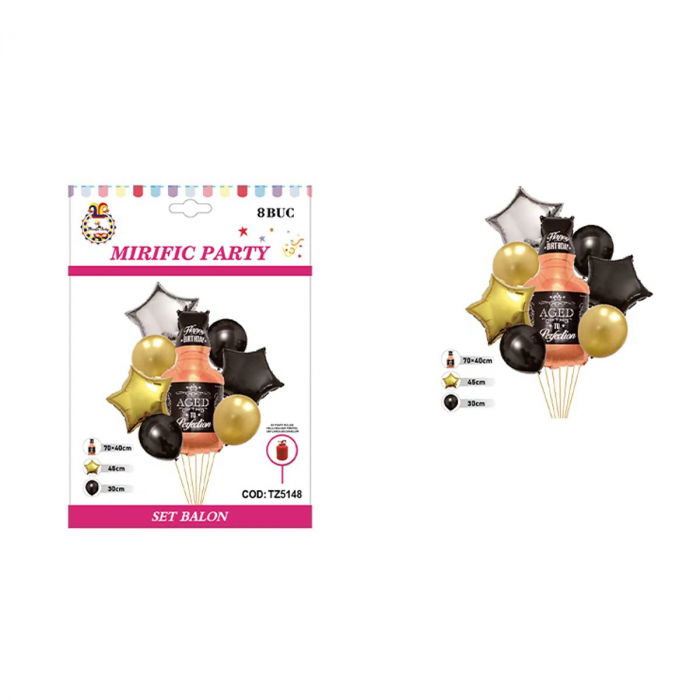 Set aranjament 8 baloane din folie ' Sticla whisky ' 70 x 40 cm TZ5148 [2]