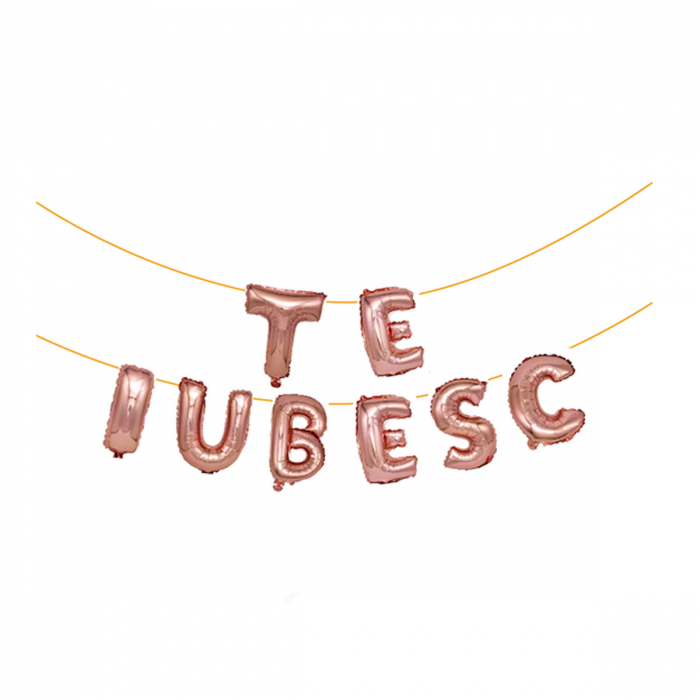 Set aranjament 8 baloane din folie ' Te iubesc ' 6 m x 45 cm LM0409-M [1]