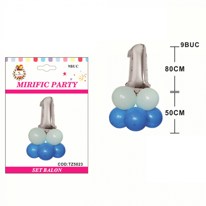 Set aranjament 9 baloane cifra ' 1 ' 80 cm TZ5023 [2]