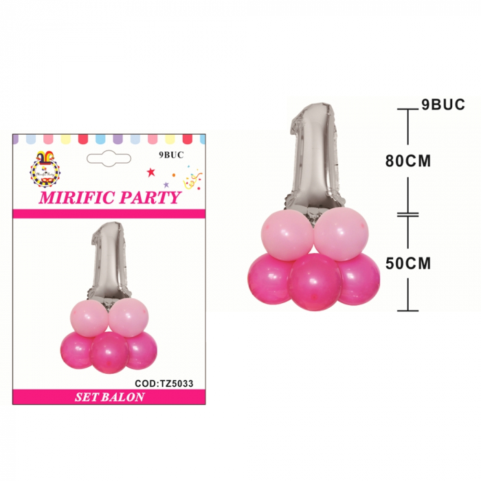 Set aranjament 9 baloane cifra ' 1 ' 80 cm TZ5033 [2]