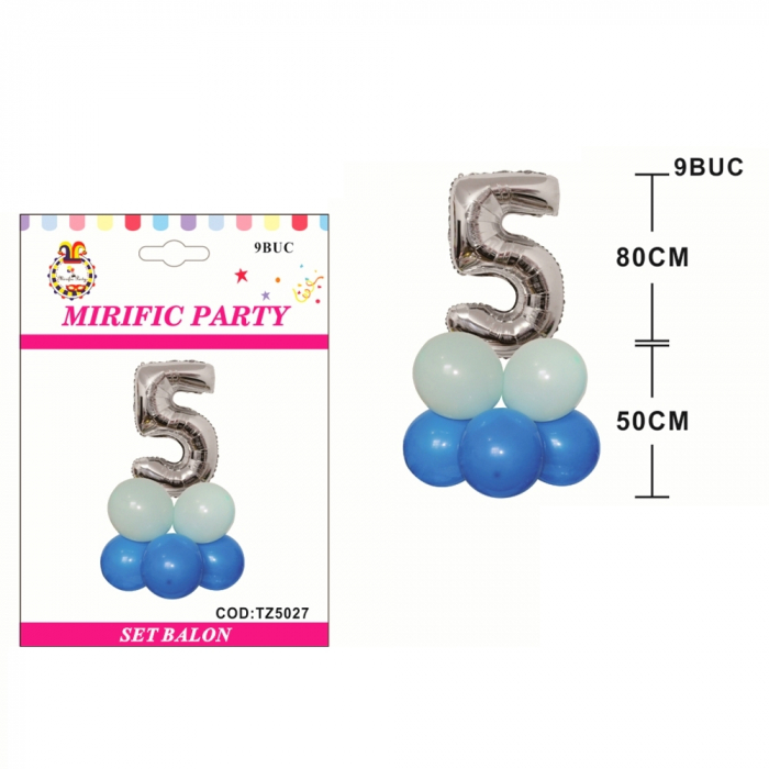 Set aranjament 9 baloane cifra ' 5 ' 80 cm TZ5027 [2]