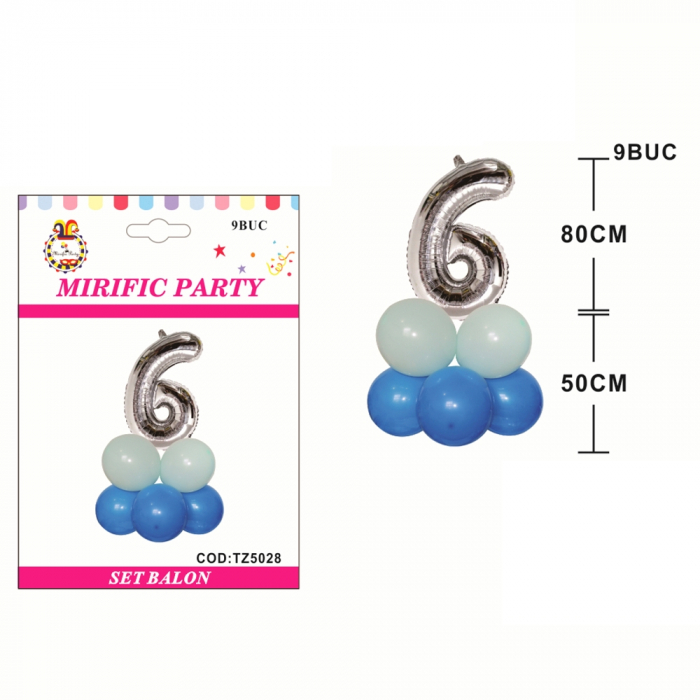 Set aranjament 9 baloane cifra ' 6 ' 80 cm TZ5028 [2]
