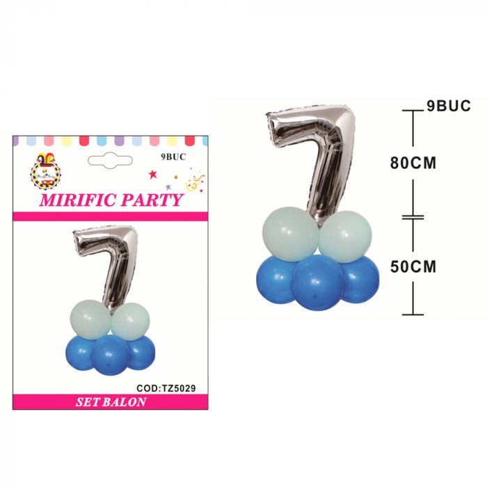 Set aranjament 9 baloane cifra ' 7 ' 80 cm TZ5029 [2]