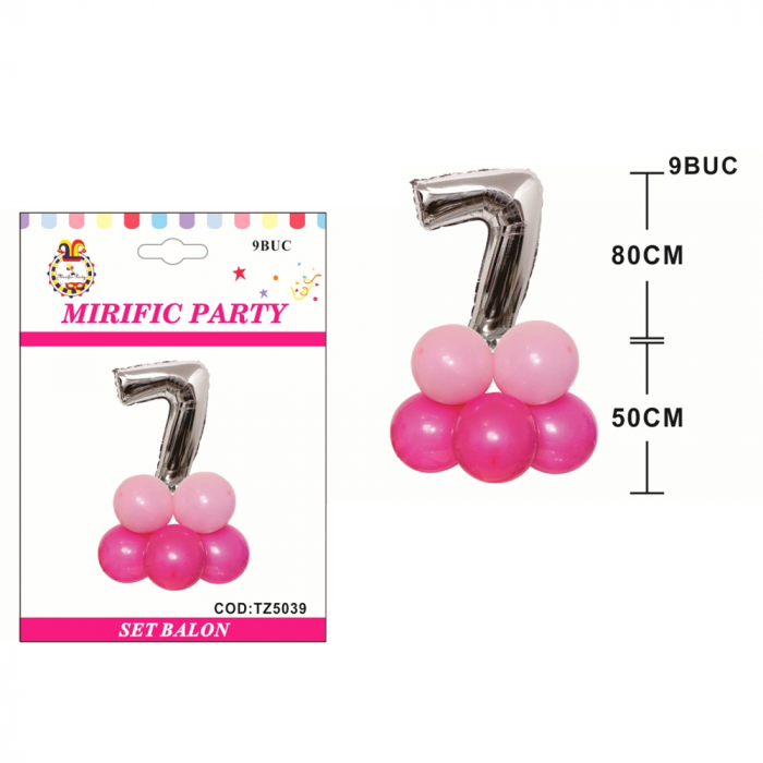 Set aranjament 9 baloane cifra ' 7 ' 80 cm TZ5039 [2]