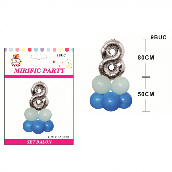 Set aranjament 9 baloane cifra ' 8 ' 80 cm TZ5030 [2]