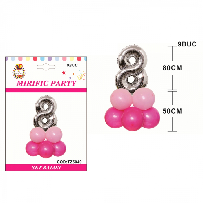 Set aranjament 9 baloane cifra ' 8 ' 80 cm TZ5040 [2]