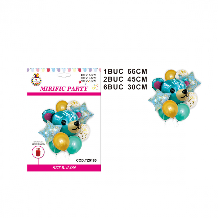 Set aranjament 9 baloane cu confetti figurina ' Ursulet ' 66 cm TZ5165 [2]