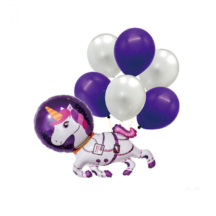 Set aranjament 7 baloane figurina unicorn 86 x 78 cm TZ5229 [1]