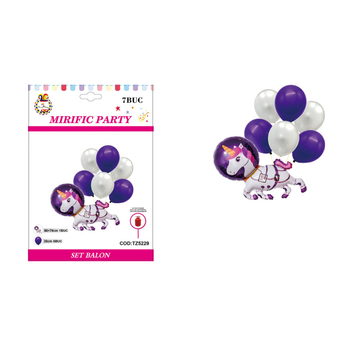 Set aranjament 7 baloane figurina unicorn 86 x 78 cm TZ5229 [2]