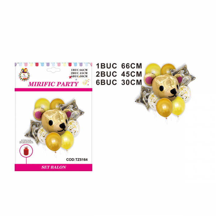 Set aranjament 9 baloane cu confetti figurina ' Ursulet ' 66 cm TZ5164 [2]
