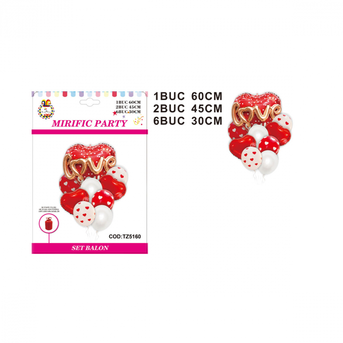 Set aranjament 9 baloane decor iubire ' love ' 60 cm TZ5160 [2]