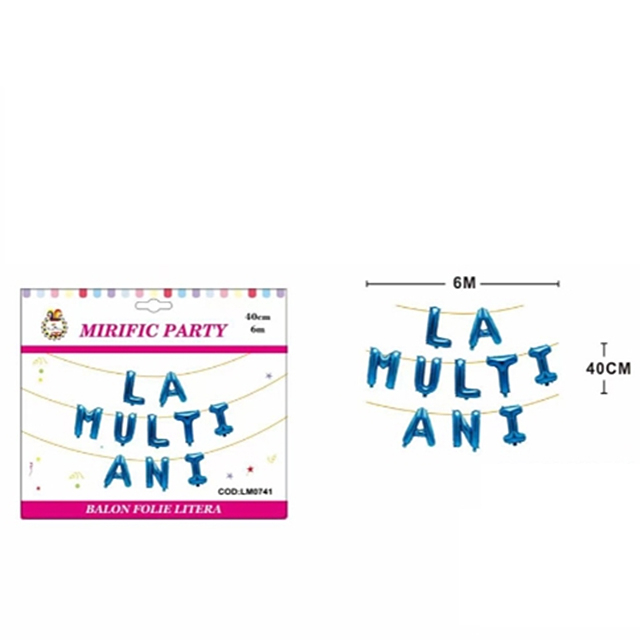 Set aranjament baloane 10 litere ' La multi ani ' 6 m x 40 cm LM0741 [2]
