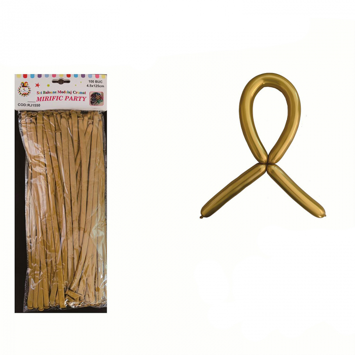 Set 100 baloane cromate pentru modelaj din latex 125 cm RJ1550 [2]