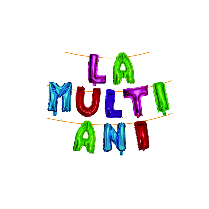 Set aranjament baloane 10 litere ' La multi ani ' 6 m x 45 cm LM0719 [1]