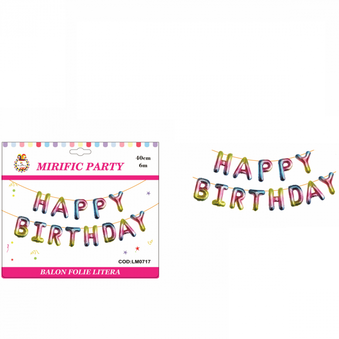 Set aranjament 13 baloane ' Happy birthday ' 6 m x 40 cm LM0717 [2]