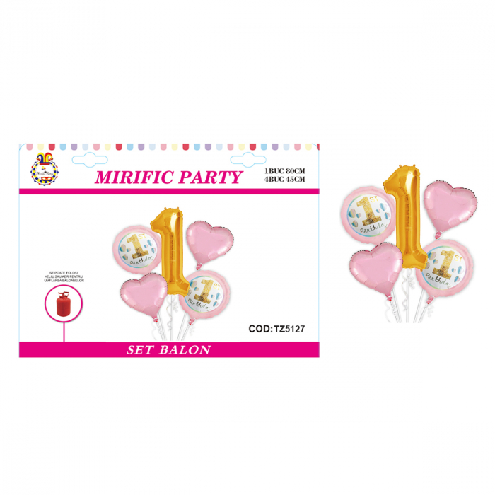 Set aranjament 5 baloane din folie  ' First birthday girl ' TZ5127 [2]