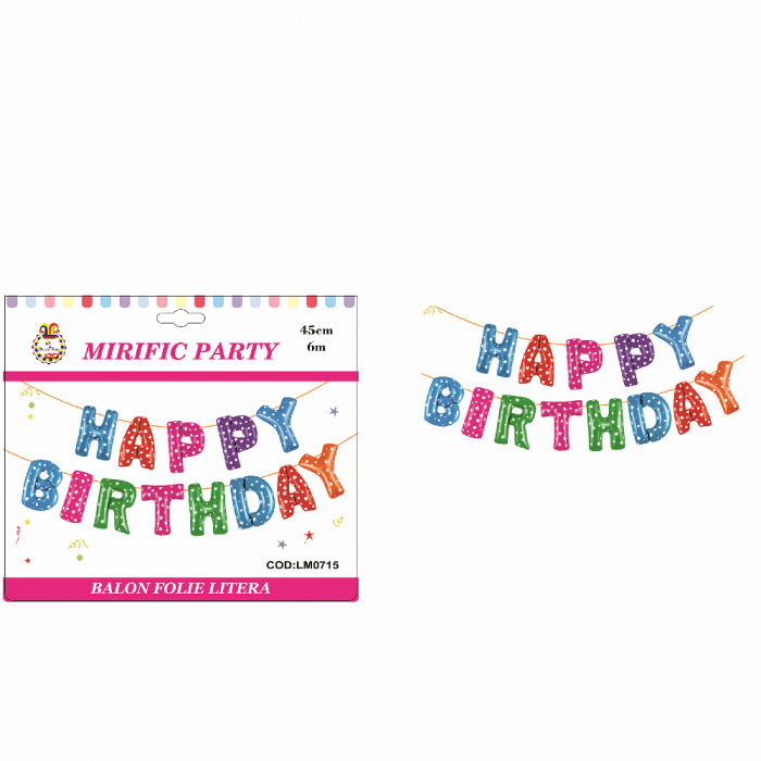 Set aranjament 13 baloane ' Happy Birthday ' 6 m x 45 cm LM0715 [2]