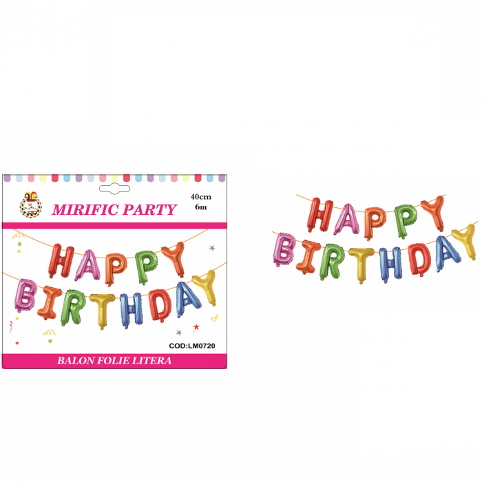 Set aranjament 13 baloane ' Happy birthday ' 6 m x 40 cm LM0720 [2]