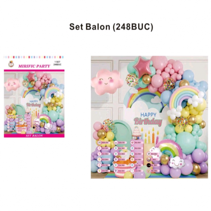 Set baloane pentru aranjament tip arcada cu confetti, 248 piese TZ5404 [2]