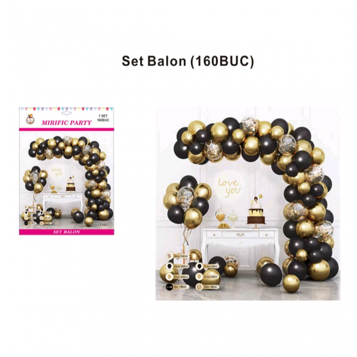 Set baloane pentru aranjament tip arcada cu confetti, 160 piese TZ5403 [2]