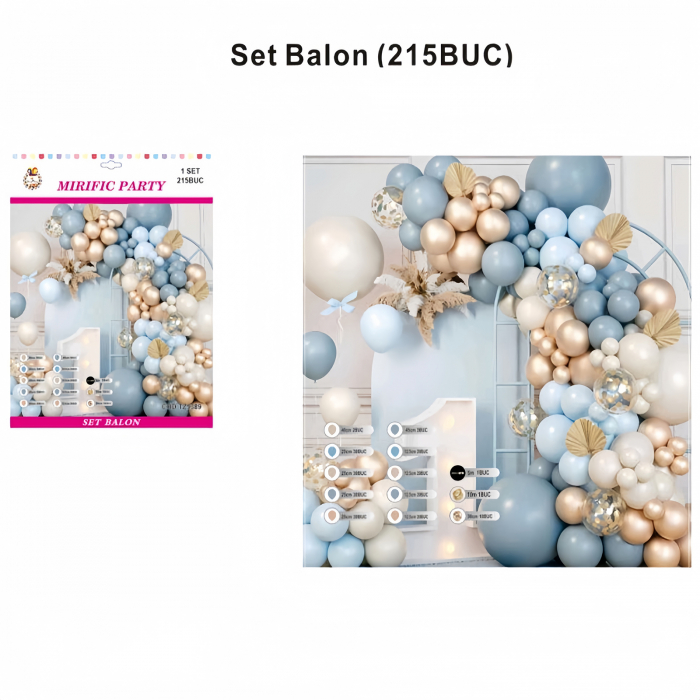 Set baloane pentru aranjament tip arcada cu confetti, 215 piese TZ5389 [2]