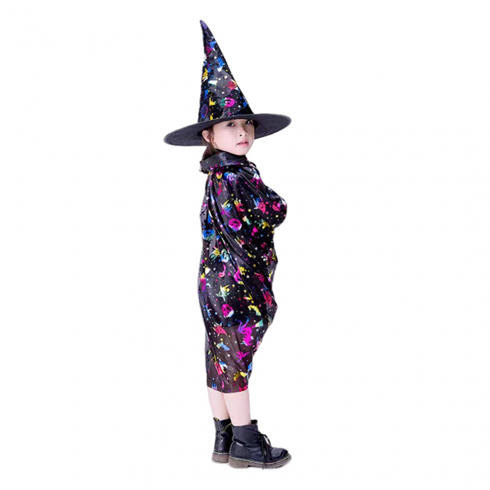 Set costum pentru Halloween 2-in-1, Pelerina si palarie MAS-205negru [1]