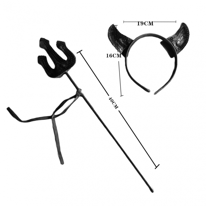 Set costum 2 piese pentru carnaval / Halloween MAS-204negru [2]